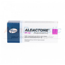 Aldactone, 1 box, 20 tabs, 25 mg/tab